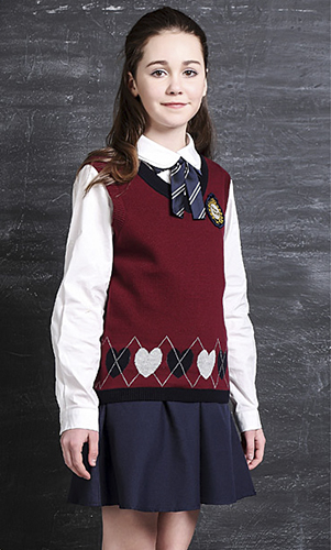 艾咪天使 高端高中校服 英伦风 针织背心套装
