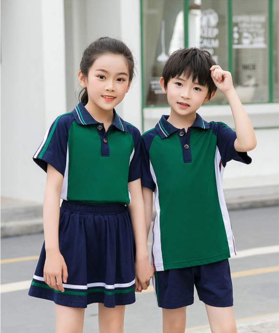 夏季中小学红白拼色运动套装师生同款校服班服